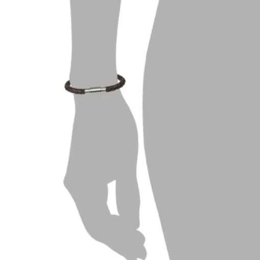 Amello Megabeads Leder Armband brau mit Edelstahl Verschluß AMA474N22