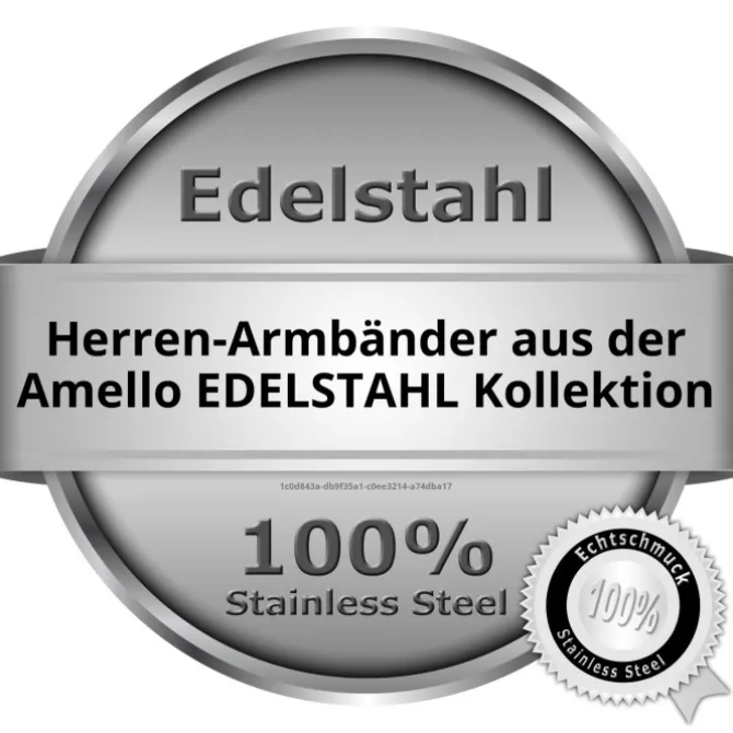 Amello Megabeads Leder Armband brau mit Edelstahl Verschluß AMA474N19