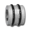 Amello Megabeads Stahl Bead Zylinder diamantiert Armbandbead AMB415S