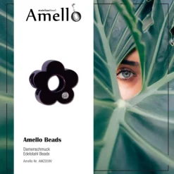 Amello Megabeads Stahl Blume lila Zirkonias Armband AMZ059V