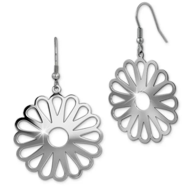 Amello Ohrhänger Blume glanz Edelstahl Damen Ohrring ESOS90J