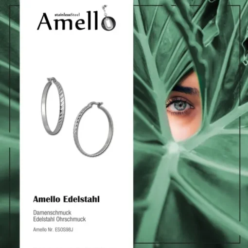 Amello Ohrhänger Creole Muster Edelstahl Damen Ohrring ESOS98J