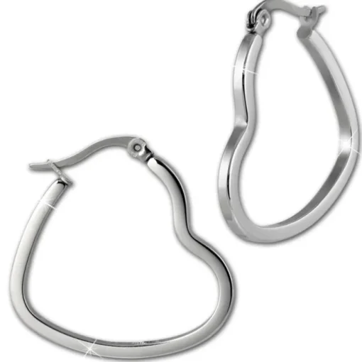 Amello Ohrhänger Herz-Kreole 4cm Edelstahl Damen Ohrring ESOS99K