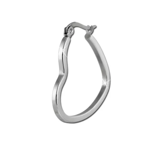 Amello Ohrhänger Herz-Kreole 4cm Edelstahl Damen Ohrring ESOS99K