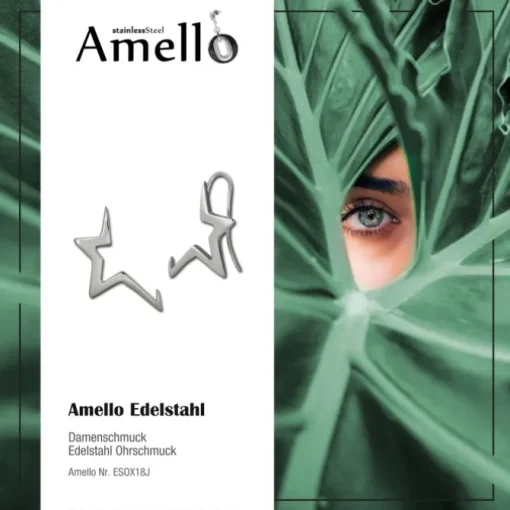 Amello Ohrringe halber Stern Damen Edelstahlschmuck ESOX18J