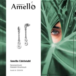 Amello Ohrringe Keramik Circle weiß Damen Edelstahlschmuck ESOX42W