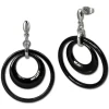 Amello Ohrringe Keramik Doppel schwarz Damen Edelstahlschmuck ESOX05S