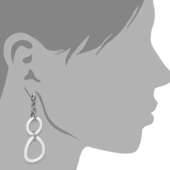 Amello Ohrringe Keramik Dreieck weiß Damen Edelstahlschmuck ESOX07W