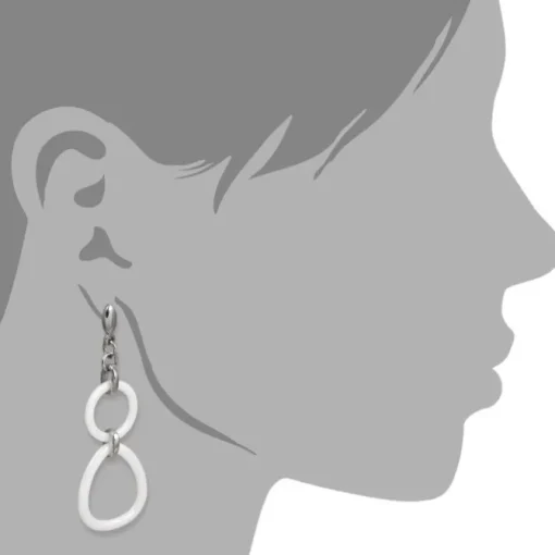Amello Ohrringe Keramik Dreieck weiß Damen Edelstahlschmuck ESOX07W
