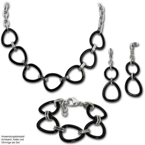 Amello Ohrringe Keramik Dreieck schwarz Damen Edelstahlschmuck ESOX07S