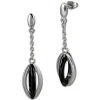 Amello Ohrringe Keramik Ellipse schwarz Damen Edelstahlschmuck ESOX09S