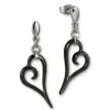 Amello Ohrringe Keramik Herz schwarz Damen Edelstahlschmuck ESOX24S
