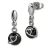 Amello Ohrringe Keramik Herzchen schwarz Damen Edelstahlschmuck ESOX34S