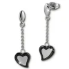 Amello Ohrringe Keramik Herz schwarz Damen Edelstahlschmuck ESOX33S