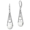 Amello Ohrringe Keramik Kugeln weiß Damen Edelstahlschmuck ESOX44W