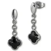 Amello Ohrringe Keramik Kleeblatt schwarz Damen Edelstahlschmuck ESOX38S