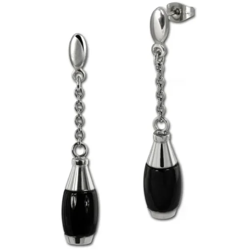 Amello Ohrringe Keramik Kegel schwarz Damen Edelstahlschmuck ESOX15S