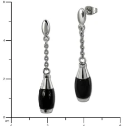 Amello Ohrringe Keramik Kegel schwarz Damen Edelstahlschmuck ESOX15S