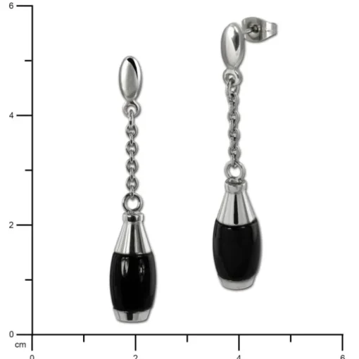Amello Ohrringe Keramik Kegel schwarz Damen Edelstahlschmuck ESOX15S