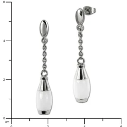 Amello Ohrringe Keramik Kegel weiß Damen Edelstahlschmuck ESOX15W