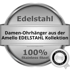 Amello Ohrringe Keramik Kugeln schwarz Damen Edelstahlschmuck ESOX44S