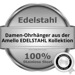 Amello Ohrringe Keramik Kugeln weiß Damen Edelstahlschmuck ESOX44W
