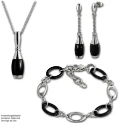 Amello Ohrringe Keramik Kegel schwarz Damen Edelstahlschmuck ESOX15S