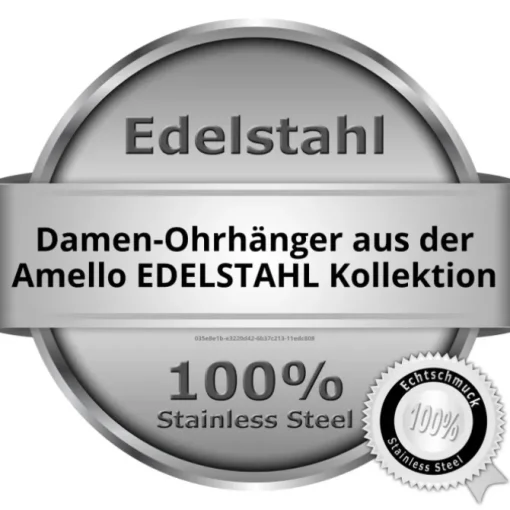 Amello Ohrringe Keramik Kugeln weiß Damen Edelstahlschmuck ESOX44W
