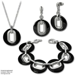 Amello Ohrringe Keramik Magic schwarz Damen Edelstahlschmuck ESOX03S