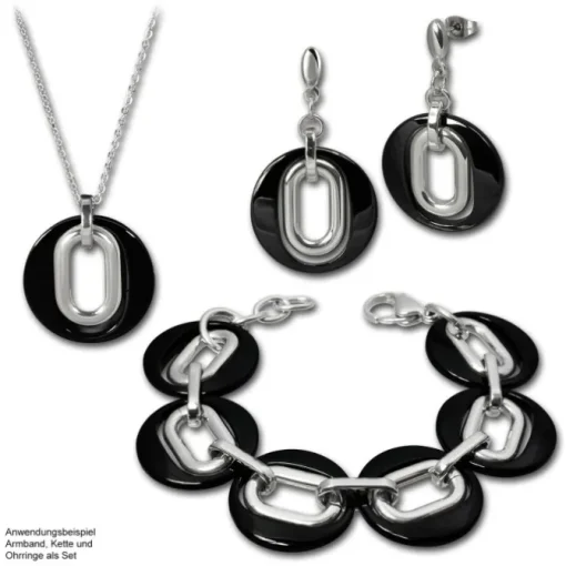 Amello Ohrringe Keramik Magic schwarz Damen Edelstahlschmuck ESOX03S