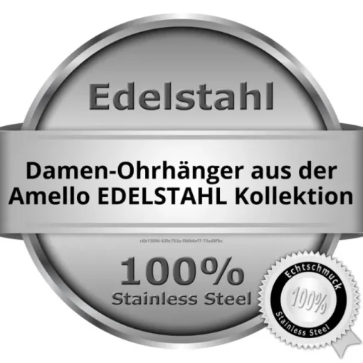 Amello Ohrringe Keramik Panzer Big weiß Damen Edelstahlschmuck ESOX06W