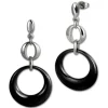 Amello Ohrringe Keramik Round schwarz Damen Edelstahlschmuck ESOX13S