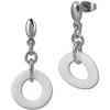Amello Ohrringe Keramik Ring weiß Damen Edelstahlschmuck ESOX01W