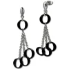 Amello Ohrringe Keramik Ringe schwarz Damen Edelstahlschmuck ESOX02S