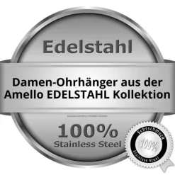 Amello Ohrringe Keramik Round schwarz Damen Edelstahlschmuck ESOX13S