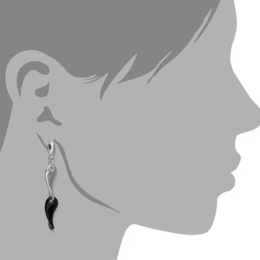 Amello Ohrringe Keramik Welle schwarz Damen Edelstahlschmuck ESOX08S