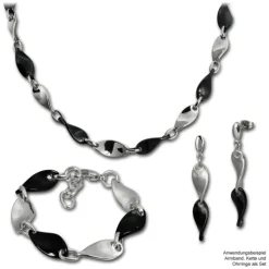 Amello Ohrringe Keramik Welle schwarz Damen Edelstahlschmuck ESOX08S