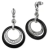 Amello Ohrringe Keramik Zirkonia schwarz Damen Edelstahlschmuck ESOX17S