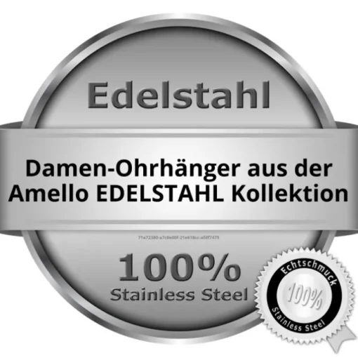 Amello Ohrringe Keramik Zirkonia schwarz Damen Edelstahlschmuck ESOX29S