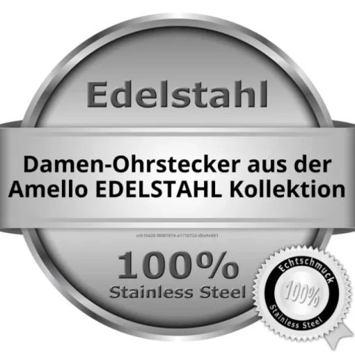 Amello Ohrringe Rund Keramik Zirkonia schwarz Damen Edelstahlschmuck ESOX30S