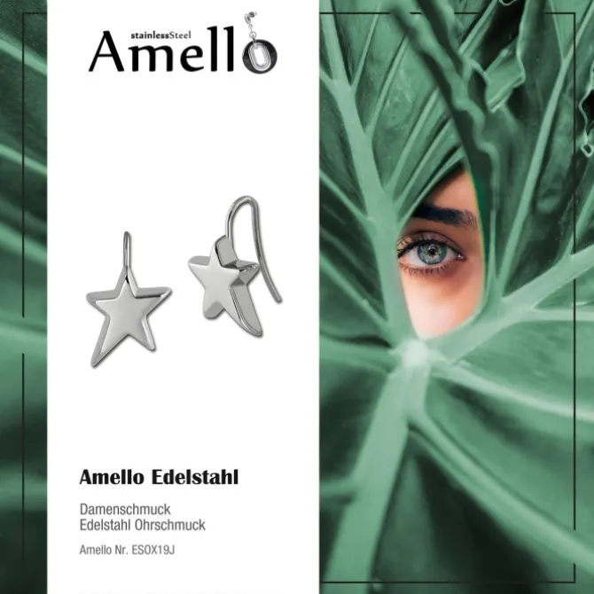 Amello Ohrringe Stern Damen Stainless Steel Edelstahlschmuck ESOX19J