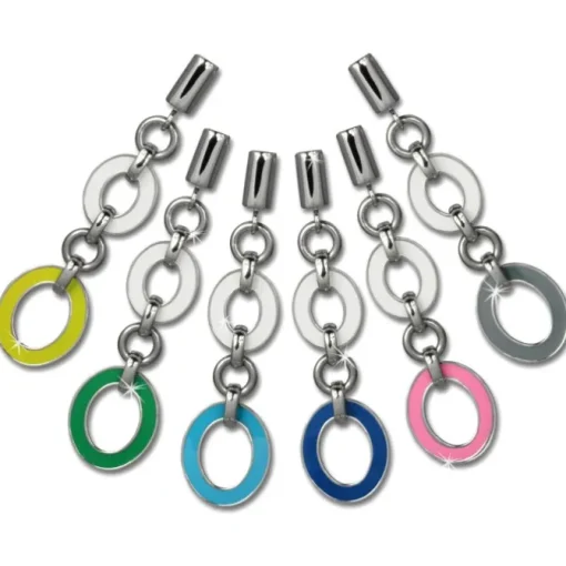 Amello Ohrstecker Oval Emaille türkis/weiß Ohrringe Damen Stahl ESOG01T