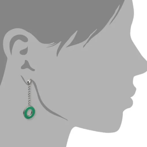 Amello Ohrstecker Oval Zirkonia Emaille grün Ohrringe Damen Stahl ESOG03G