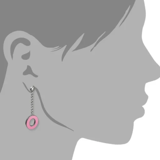 Amello Ohrstecker Oval Zirkonia Emaille rosa Ohrringe Damen Stahl ESOG03P