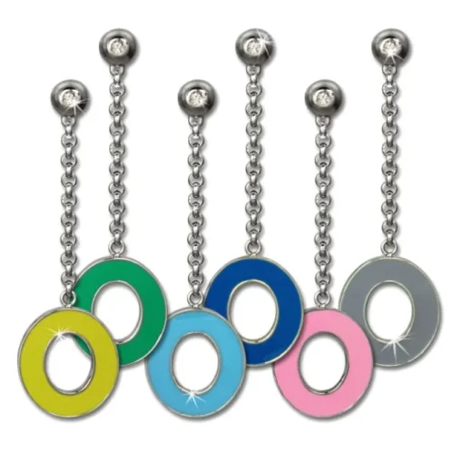Amello Ohrstecker Oval Zirkonia Emaille gelb Ohrringe Damen Stahl ESOG03Y