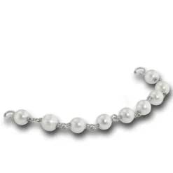 Armäleon Damen-Armband Designkette Perle weiß 925er ohne Verschluss ARD004W