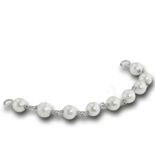 Armäleon Damen-Armband Designkette Perle weiß 925er ohne Verschluss ARD004W