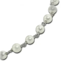 Armäleon Damen-Armband Designkette Perle weiß 925er ohne Verschluss ARD004W