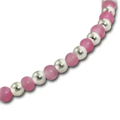 Armäleon Damen-Armband Designkette Kugeln rosa 925er ohne Verschluss ARD002A