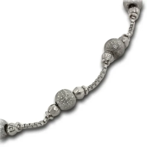 Armäleon Damen-Armband Designkette Kugel 925 Silber ohne Verschluss ARD001J